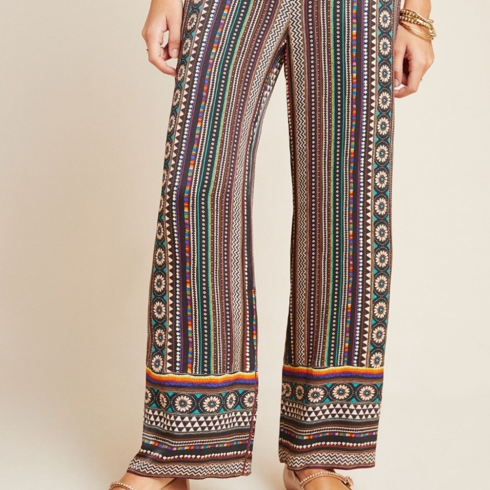 NWT Farm Rio black motif pants Boho, Retro